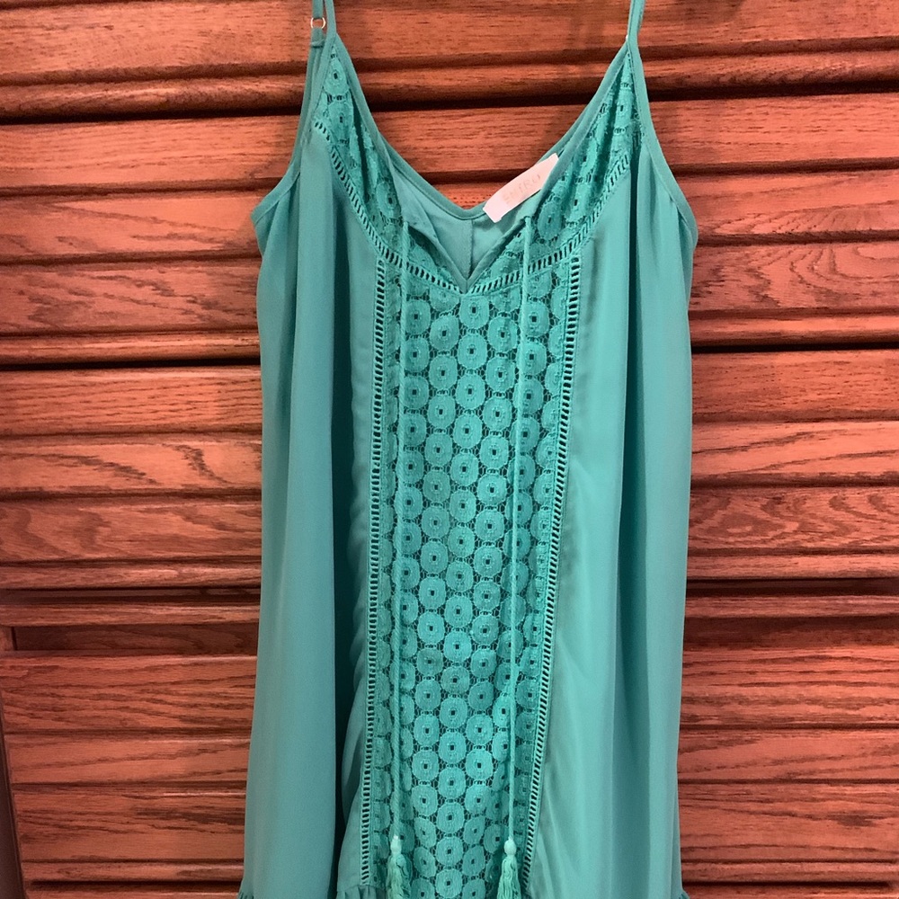 Green Just Above Knee Length Dress
